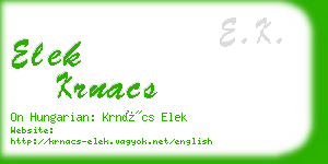 elek krnacs business card